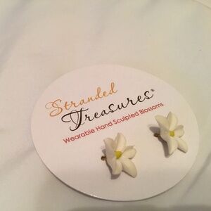 Earrings White Jasmine Flower